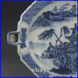 8.3 Chinese Qing Blue-and-white Porcelain Mountain Water Scenery Plate