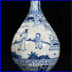 8.7 Antique dynasty Porcelain chenghua mark Blue white character Yuhuchun vase
