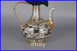 8.7 Collect Chinees Yuan Blue White Porcelain Gild Animal Mandarin Duck Teapot