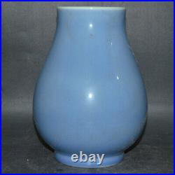 9.4Chinese Blue White Porcelain Stacking Magpie Plum Blossom Fu Tong Vase