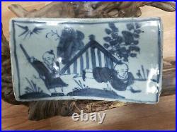 ANTIQUE CHINESE Hand Painted Blue&White PORCELAIN PILLOW