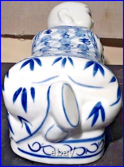 ANTIQUE Chinese Blue & White Porcelain Opium PillowithHeadrest Rotund Man or Boy