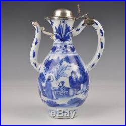 A Blue & White Chinese Porcelain Transitional Period Ewer Circa 1650