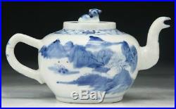 A Chinese Antique Blue & White Porcelain Teapot
