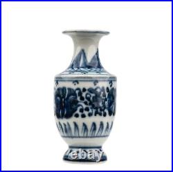 A Chinese Blue & White Porcelain Scroll Decorated Bottle Vase