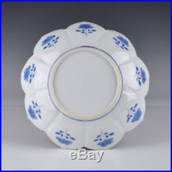 A High Quality BlueWhite Chinese Porcelain 18th Century Kangxi Lotus Shaped Dish