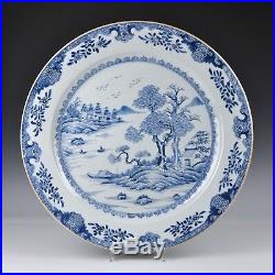 A Huge Chinese Blue & White Porcelain 18th Century Qianlong Period Charger