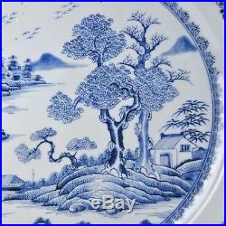 A Huge Chinese Blue & White Porcelain 18th Century Qianlong Period Charger