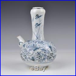 A Japanese Blue & White Porcelain Kendi With Floral Decoration