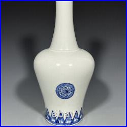 A Pair Chinese Blue&White Porcelain Handpainted Exquisite Vases 9810