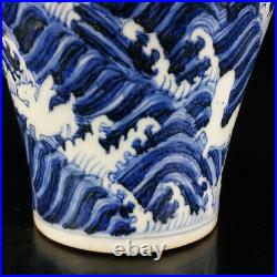 A Pair Chinese Blue&white Porcelain Hand-Painted Exquisite Vases 14913