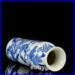 A Pair Chinese Blue&white Porcelain Handmade Exquisite Landscape Vase 14911