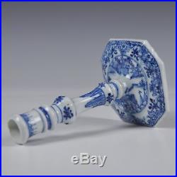 An 18th Century Blue & White Chinese Porcelain Qianlong Period Candle Holder