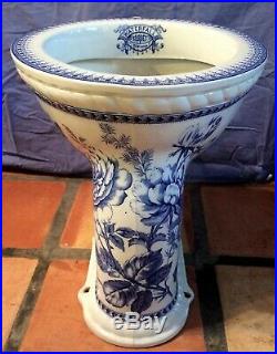 Antique 1880s Blue & White Waterfall Toilet RD No 267648 Rare & Beautiful