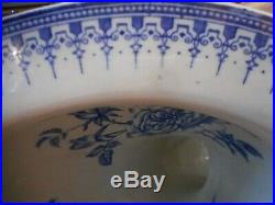 Antique 1880s Blue & White Waterfall Toilet RD No 267648 Rare & Beautiful