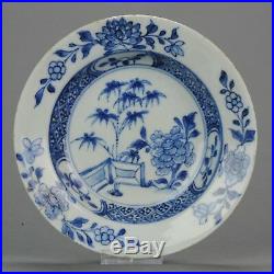 Antique 18th Porridge Dish Qing Chinese Porcelain China Blue White Garde