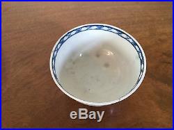 Antique 18th c English Porcelain Tea Cup Blue & White Chinese Worcester Caughley