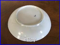 Antique 18th c. English Porcelain Tea Saucer Bowl Blue & White Chinese Worcester