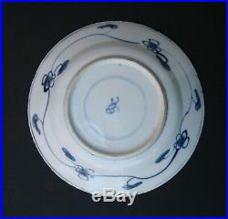 Antique Chinese Blue & White Kraak Porcelain Dish French Flea Market Find