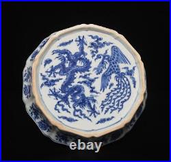 Antique Chinese Blue & White Porcelain Brush Washer withdragon