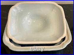 Antique Chinese Blue and White Canton Export Porcelain Covered Vegetable Dish