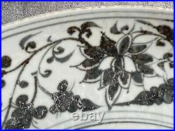 Antique Chinese Blue and White Porcelain Charger Plate Yuan Or Ming Dynasty