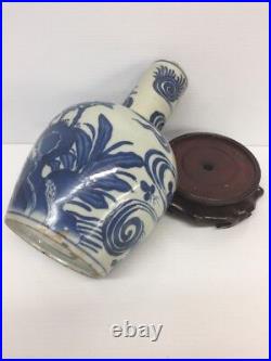 Antique Chinese Blue and White Porcelain Vase Transitional Period 17th century