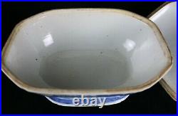 Antique Chinese Export Blue & White Nanking / Willow Porcelain Covered Tureen