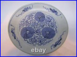 Antique Chinese Ming dynasty blue and white porcelain bowl nicely painted