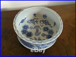Antique Chinese Porcelain Blue & White Bowl Precious Objects 19th century