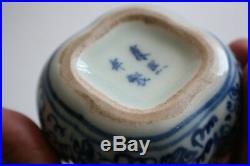 Antique Chinese Porcelain Blue & White Pumpkin Shaped Water Dropper Marks