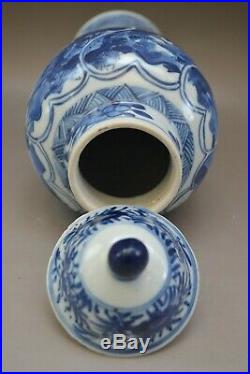 Antique Chinese Porcelain Blue&White Vase landscape Kangxi Period