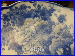 Antique Chinese Porcelain Blue and White Birds Plate Qing Dynasty Kangxi Period