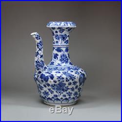 Antique Chinese Porcelain blue and white kendi, Kangxi (1662-1722)