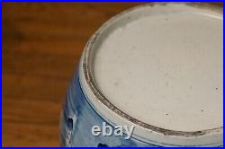 Antique Chinese Qing Dynasty Blue & White Porcelain Jar