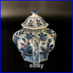Antique Chinese Teapot Porcelain Imari Blue & White Qing dynasty Asian Hand 18th