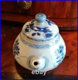 Antique Chinese Teapot Porcelain Yixing Sencha Asian Pottery Art Blue White 18th