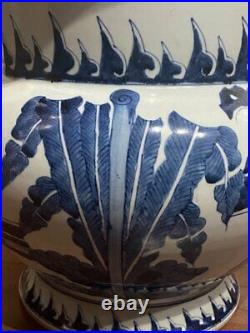Antique Chinese Vase Porcelain Zadou Dragon Important Blue White Rare Old 20th