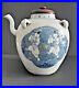 Antique Chinese large blue and white porcelain teapot and cover