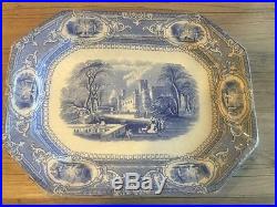 Antique Corinthia E. Challinor Blue & White 9 1/2 X 12 Platter