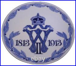 Antique Meissen Porcelain Blue & White Militaria Plate Porzellan Military Teller