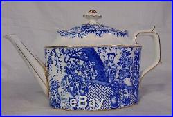 Antique Royal Crown Derby Mikado Blue and White Porcelain China Teapot