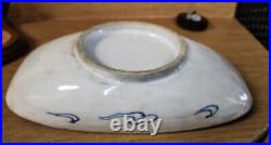 Antique chinese blue and white porcelain bowl Dragon 8-5/8
