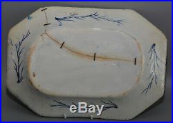 BOW or LIMEHOUSE C1746-8 Soft Paste Porcelain Blue & White OCTAGONAL SERVER