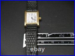Baume et Mercier 1830 Square Ladies 18K Gold Quartz Watch Leather & Pin Buckle