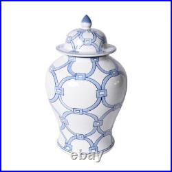 Beautiful Blue and White Love Locks Porcelain Temple Jar 21