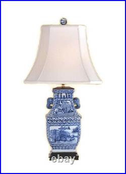 Beautiful Blue and White Porcelain Candy Box Table Lamp Blue Willow 31