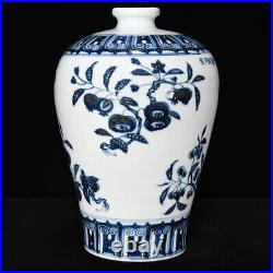 Beautiful Chinese Hand Painting Blue&white Porcelain Flowers Mei Vase