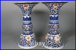 Beautiful chinese blue&white famille rose porcelain vases