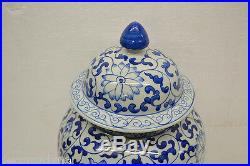 Blue & White Chinese Porcelain Vase Jar withLid Painted Flower Home Decor NOV20-06